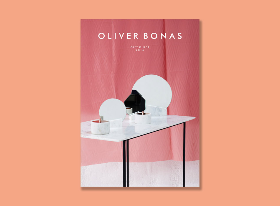 the cover of an Oliver Bonas gift guide