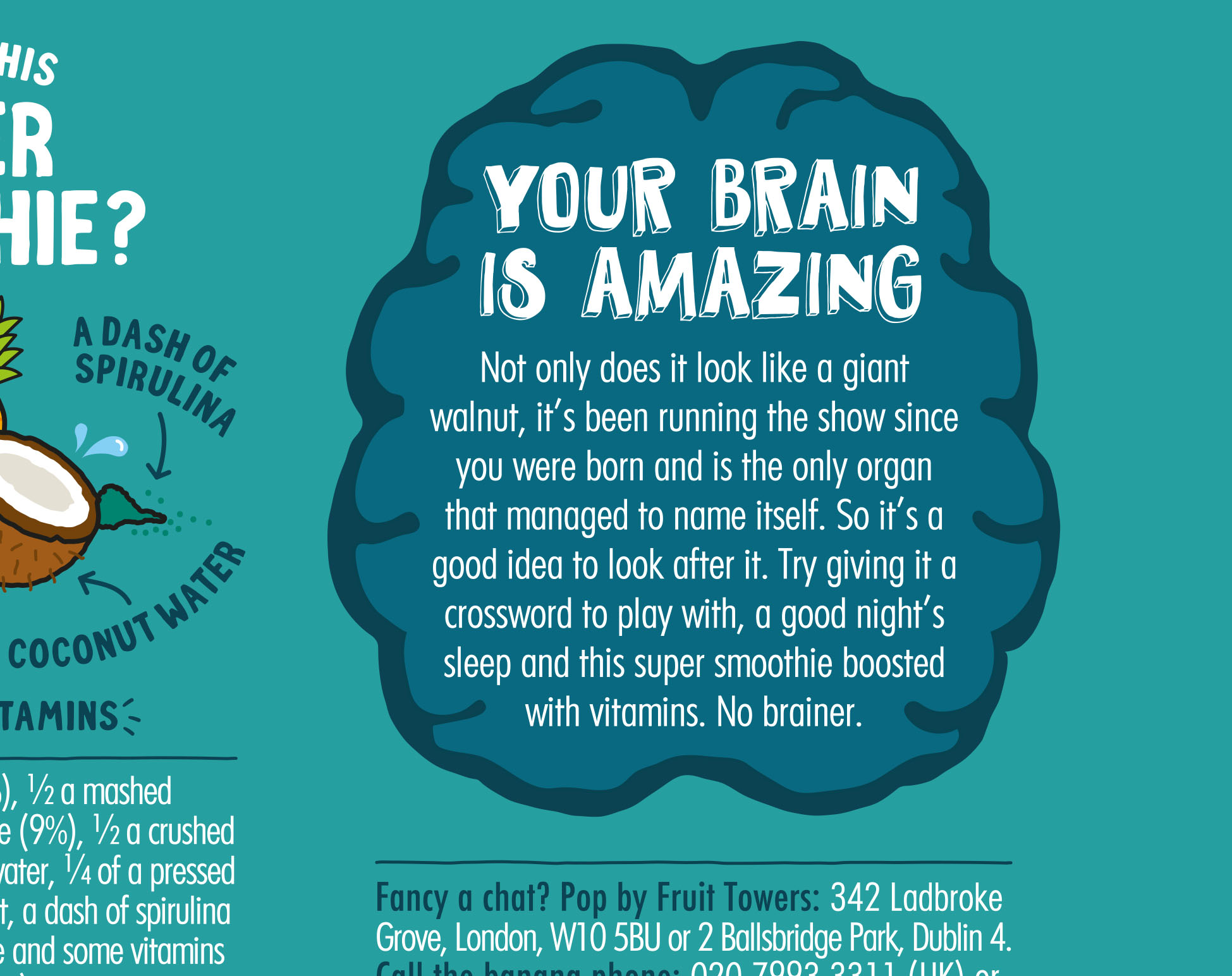 a back of pack story for an innocent super smoothie