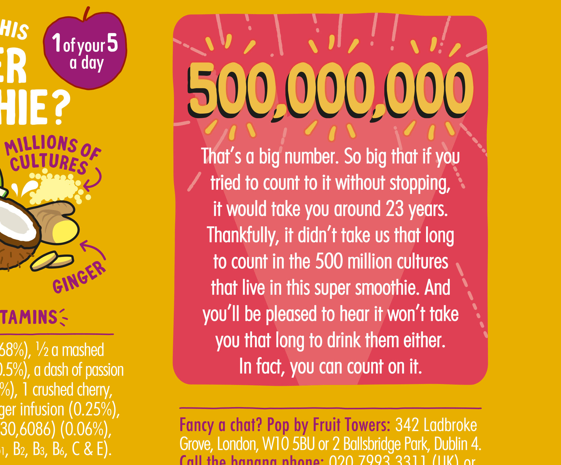 a back of pack story for an innocent super smoothie