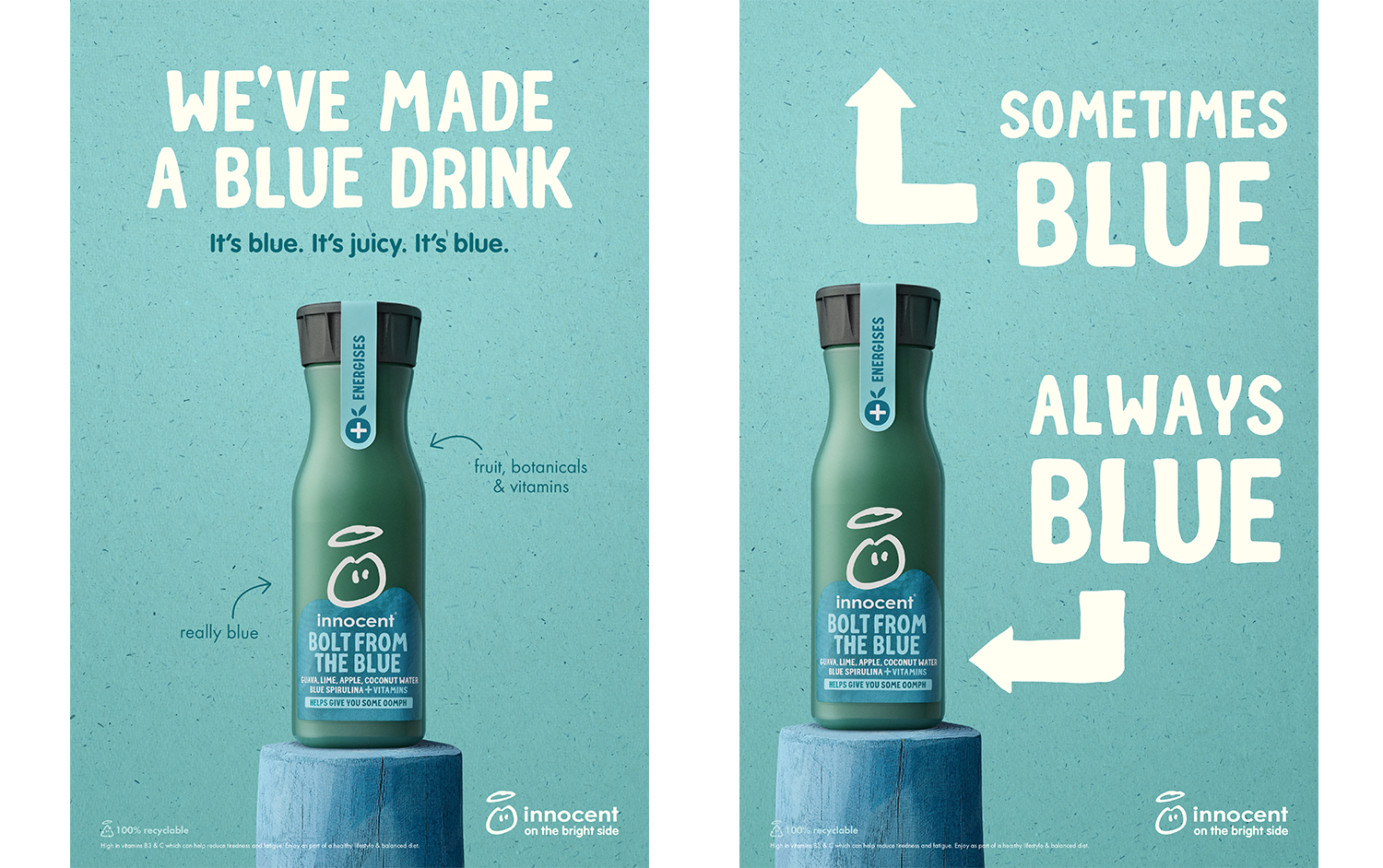 back of pack story for an innocent super smoothie