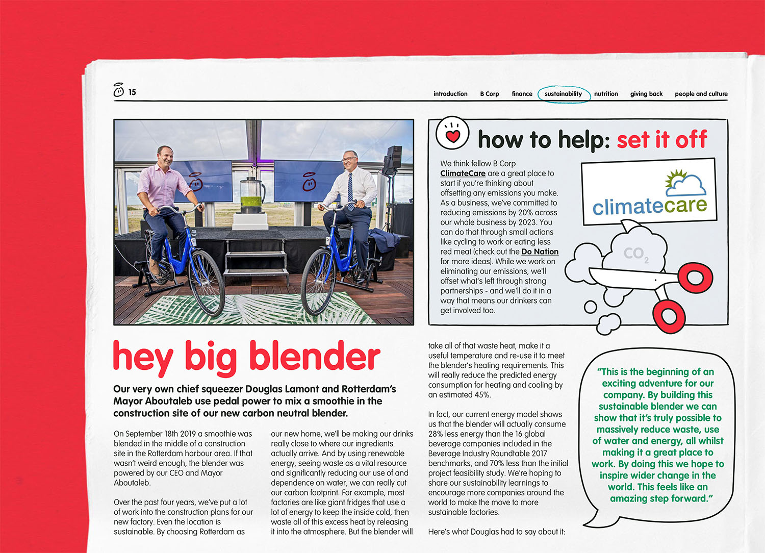 back of pack story for an innocent super smoothie