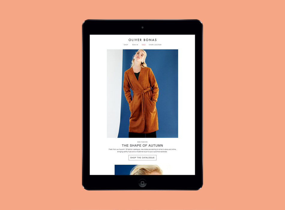 an Oliver Bonas email newsletter